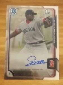 Autógrafos Bowman Chrome Prospect 2015 Simon Mercedes Boston Red Sox  - Imagen 1 de 3