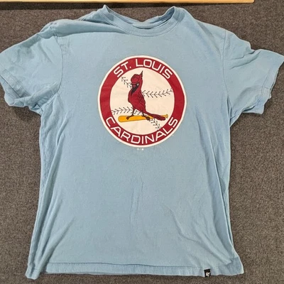 St. Louis Cardinals '47 Brand T-Shirt Mens Large Light Blue Vintage Logo MLB - Image 1 of 4