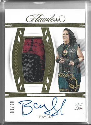 2024 Panini Flawless WWE #VT-BYL Bayley Vertical Auto Memorabilia Gold #/10 - Image 1 of 2