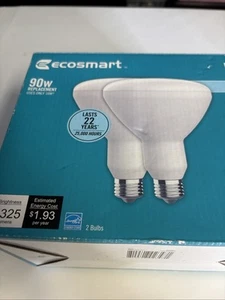 (2-Pk) EcoSmart Dimmable Energy Star LED Light Bulb Soft White BR40 90W Eqv - Picture 1 of 8