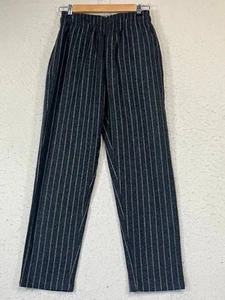 Cookman Pants Black Striped Chef Pant Relaxed Fit Tapered Elastic Waist Men's S - Picture 1 of 11