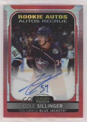2021-22 O-Pee-Chee Platinum Rookie Red Prism /60 Cole Sillinger #R-CS Auto RC - Image 1 of 2