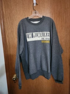 University Of Milwaukee (Grandma) Sweatshirt Gray Heavyweight Crewneck Sz XL - Picture 1 of 10