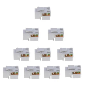 10pcs CAT6 Keystone Jack Module Connecteur Réseau Module Enternet-Blanc - Afbeelding 1 van 7