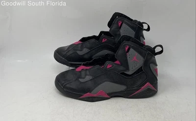 Nike Niños Jordan True Flight 342774 Negro Gris Rosa Tenis Zapatos Talla 7Y Sin Cordones Foto 1 de 4