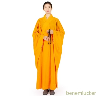 7 Colors Linen Monks Long Robes Gown Buddhism Meditation Buddhist Monk Clothes - Image 1 of 4