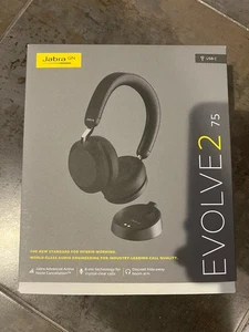 Jabra Evolve2 75 Wireless Headset - Black, USB-C, UC Compatibility - Afbeelding 1 van 3