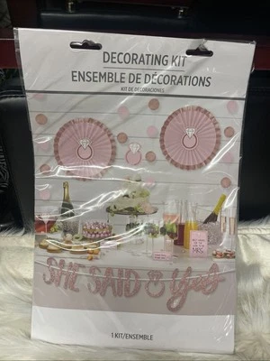 Despedida de soltera decoraciones globos oro rosa faja anillo champán kit Foto 1 de 2