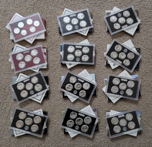 LOT 12 US Mint 90% SILVER Proof Quarter Sets / 2009 - 2020 / ($15.25 FV) - Picture 1 of 3