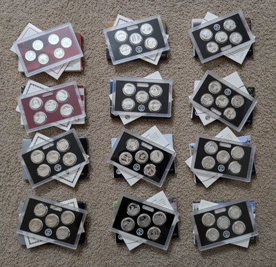 LOT 12 US Mint 90% SILVER Proof Quarter Sets / 2009 - 2020 / ($15.25 FV) - Image 1 of 3