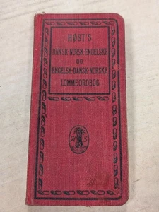 Vintage Dictionary Danish Norwegian English Language 1926 Høst's Lommeordborg - Picture 1 of 13