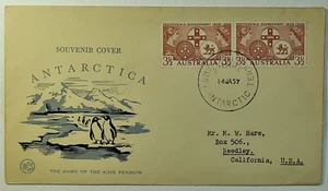 1957 FDC Australia Antarctic Territory Home of the King Penguin 3-1/2d SG #289 - Picture 1 of 2