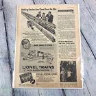 Vintage 1954 Lionel Trains Print Ad Genuine Magazine Advertisement Ephemera