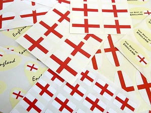 Englische St. Georges Kreuz Flagge Aufkleber England Etiketten - verschiedene Formen & Größen - Bild 1 von 8
