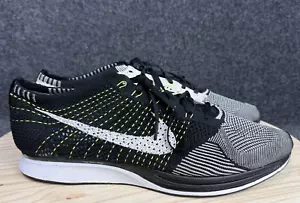 Nike Hombres Flyknit Racer Negro/Blanco Gris Voltio Talla 14 ¡VER NOTAS!! - Imagen 1 de 11