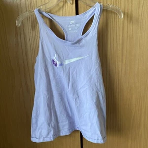 Girls Lavender Nike Racerback Tank Top with Purple Splatter Logo Size L - Picture 1 of 3