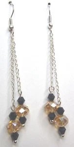 SEXY OHRHÄNGER NFL PITTSBURGH STEELERS FOOTBALL, PINGUINE, SCHWARZ & GOLD - Bild 1 von 3