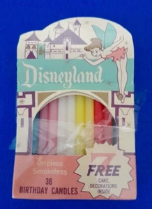1960s Vintage Disneyland Birthday Candles with 7 Free Cake Decorations 15 cent - Picture 1 of 4
