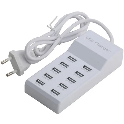 10Fach USB Schnellladestation Hub Mehrfach Multi USB Port Ladegerät Adapter NEU - Bild 1 von 4