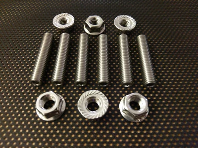 Yamaha MT09 Stainless exhaust header studs and flange nut kit bolts Triple MT-09 - Image 1 of 4
