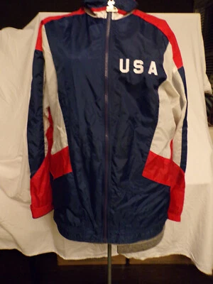 Chaqueta de nailon roja/blanca/azul colección de los Juegos Olímpicos de Atlanta 1996 ~ talla L Foto 1 de 4
