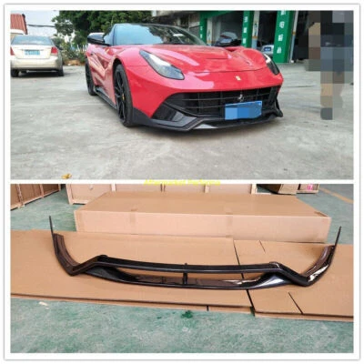 FITS FOR FERRARI F12 REAL CARBON FIBER FRONT LIP BUMPER SPLITTER DIFFUSE D STYLE - Imagem 1 de 4