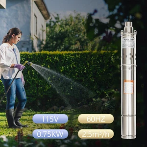 3" Deep Well Submersible Pump Stainless Steel Water Pump 1HP 115V 334ft 2.5m³/h - Picture 1 of 17
