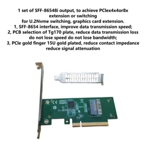 PCIe4.0 X8 to SFF-8654 X8 NVME Host Controller PCIe Expansion Card Hard Disk - Afbeelding 1 van 8