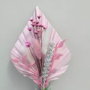 Grande lancia di palma rosa pallido mini fiori secchi posy, cake topper. - Foto 1 di 6