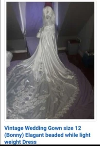 New Wedding Dress By Bonnie Size 12 With Free New Veil - Picture 1 of 11