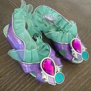 Disney Store The Little Mermaid Princess Ariel Costume Dress Shoes Girl 7/8 - Picture 1 of 10