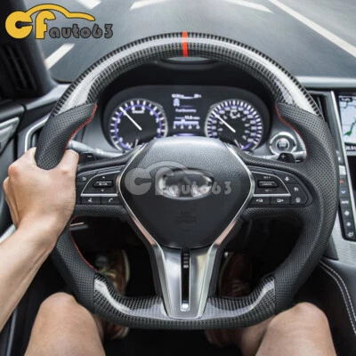 Volante de fibra de carbono para Infiniti Q50 QX50 19-20 Q60 QX60 Foto 1 de 4