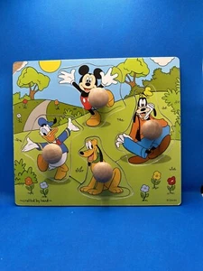 Melissa And Doug Mickey Mouse And Friends Jumbo Knob Wooden Puzzle Baby Infant - Picture 1 of 4