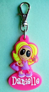 PERSONALISED ZIPPER PALS - DANIELLE - Keyring, charm, zip puller - Picture 1 of 2