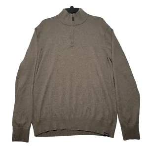 Eddie Bauer Mens Size TL Merino Cotton 1/4 Zip Sweater Pullover Mock Neck Wool - Picture 1 of 13