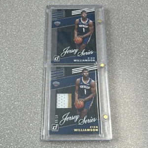 2019-20 Donruss Jersey Series Zion Williamson 3-Color Patch 8/10 & Base Jersey - Picture 1 of 2