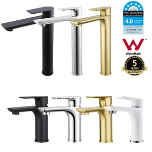 Bathroom Basin Mixer Tap Vanity Faucet Brass Tapware Black Chrome White Gold - Picture 1 of 43