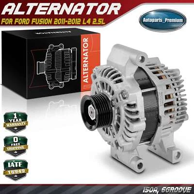 Alternador para Ford Fusion 2011-2012 L4 2,5 L 150 Amp 12 voltios CW polea de 6 ranuras Foto 1 de 4