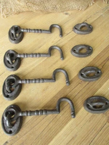 4 ganchos de hierro fundido y cerradura para ojos ventana granero puerta cabina puerta rústica - Imagen 1 de 7
