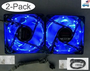 2-pack: NEW Enermax 80mm BLUE 3pin LED Smart Case Cooling Fan + Thermal Control - Picture 1 of 16