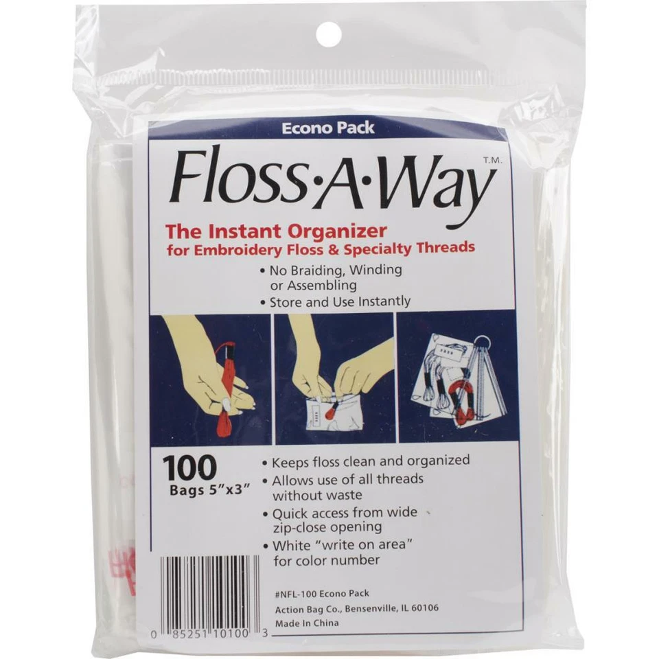 ACTION BAG Floss-A-Way Organizer-3\X5\ 100/Pkg