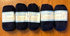 Lot of 5 / Patons GRACE 100% Mercerized Cotton Yarn / Marine - Picture 1 of 4