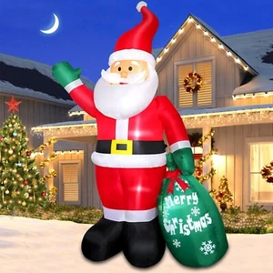 8 FT Christmas Inflatable Santa Claus Outdoor Decors for Yard, Xmas Blow up S... - Picture 1 of 6
