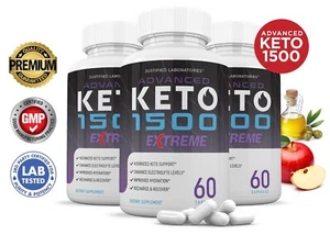 Advanced Keto 1500 Keto ACV Pills Extreme 1675MG New Improved Formula 3 Pack - Picture 1 of 7