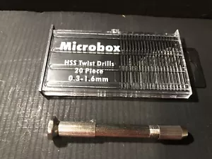 Brocas giratorias Micro HSS de 20 piezas de 0,3-1,6 mm y soporte de tornillo de pasador - Imagen 1 de 7