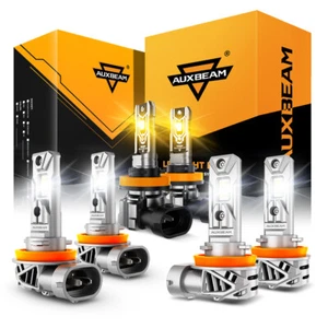 AUXBEAM LED Headlight High Low Fog Bulb White Yellow For Toyota Tacoma 2016-2025 - Picture 1 of 19