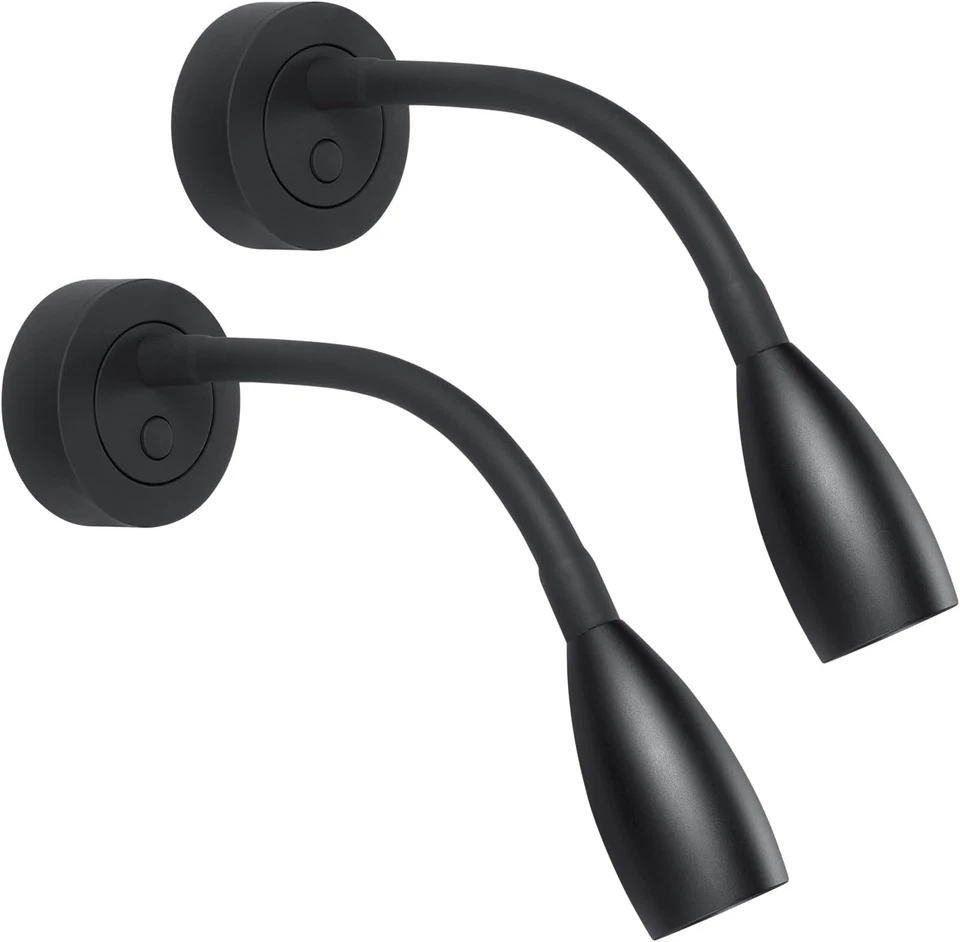 2Pcs 12V LED Dimmable Reading Lights with USB, RV Bedside Gooseneck Wall Lamps - Image 1 of 4