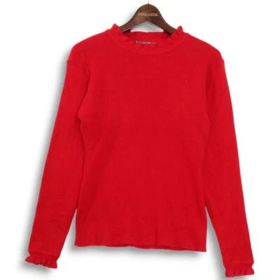 Made in Scotland James Dalgliesh 100% cashmere Ruffle knit sweater Sz.S Women's  - Imagem 1 de 4