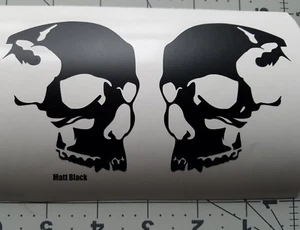 Skull helmet, (2) Skateboard decals Skull#3 Motorcycle helmet decals, Sticker  - Picture 1 of 5
