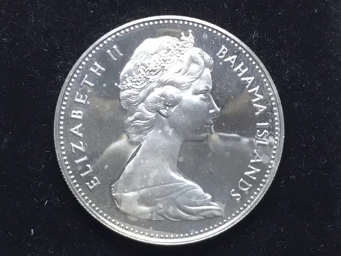 1970 The BAHAMAS Elizabeth II FLAMINGO Birds PROOF SILVER 2 Dollars Coin Cover